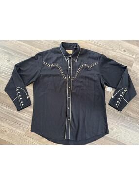 Scully Men's Diamond Embroidered Western Diamond Snap Shirt Sz XL NWT